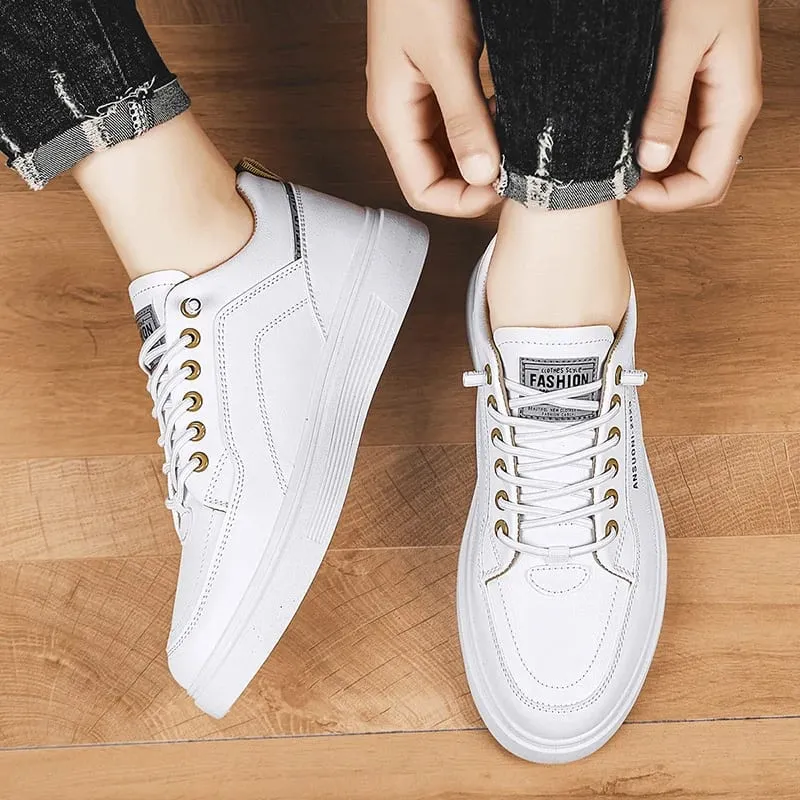 White Shoes Outdoors Leisure Sneakers Breathable Walking Shoes Flat Shoes Chaussure Homme Men's Casual Skateboarding Shoes — image 7