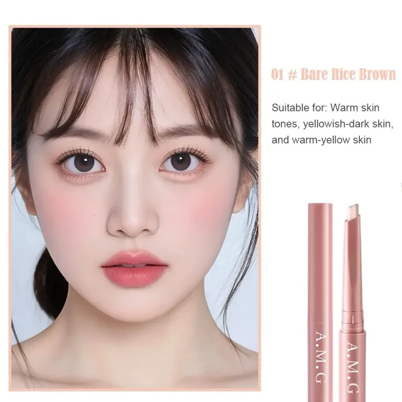 Dobbelthovedet Silkworm Eyeliner Pen Cremet Glat Blendbar Liggende Silkworm Blyant under øjet Highlight Contouring Pen med pensel