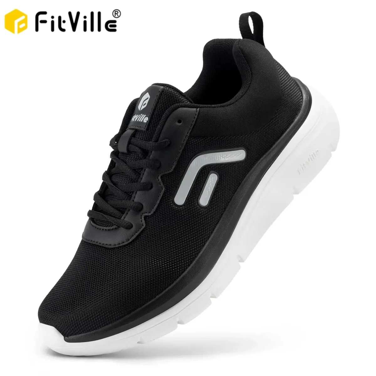 FitVille Wanderschuhe für Herren, breite Breite, dicke Sohle, leichte, atmungsaktive Sneakers, Schuhe zur Schmerzlinderung bei Plantarfasziitis — image 1
