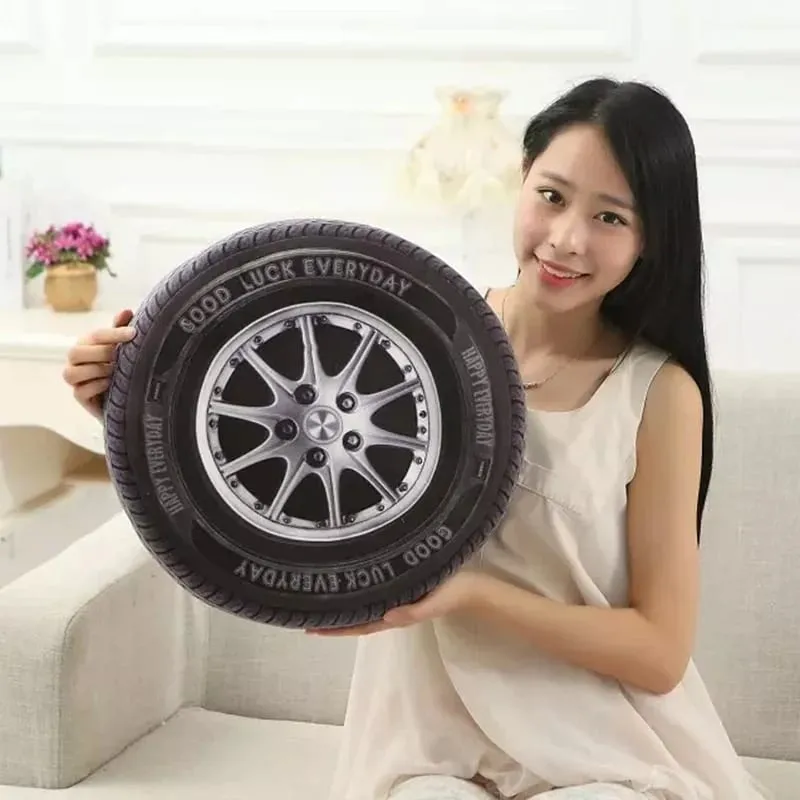 3D imitacja opony samochodowej pluszowa poduszka realistyczny nadruk poduszka na koło kreatywna zabawna Sofa rzuć poduszka Auto entuzjasta wystrój prezent — image 6