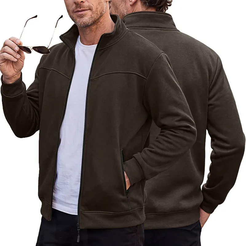 Four Seasons men's full-zip soft-shell jacket with stand-up collar, side pockets, long sleeves and relaxed casual style — image 27