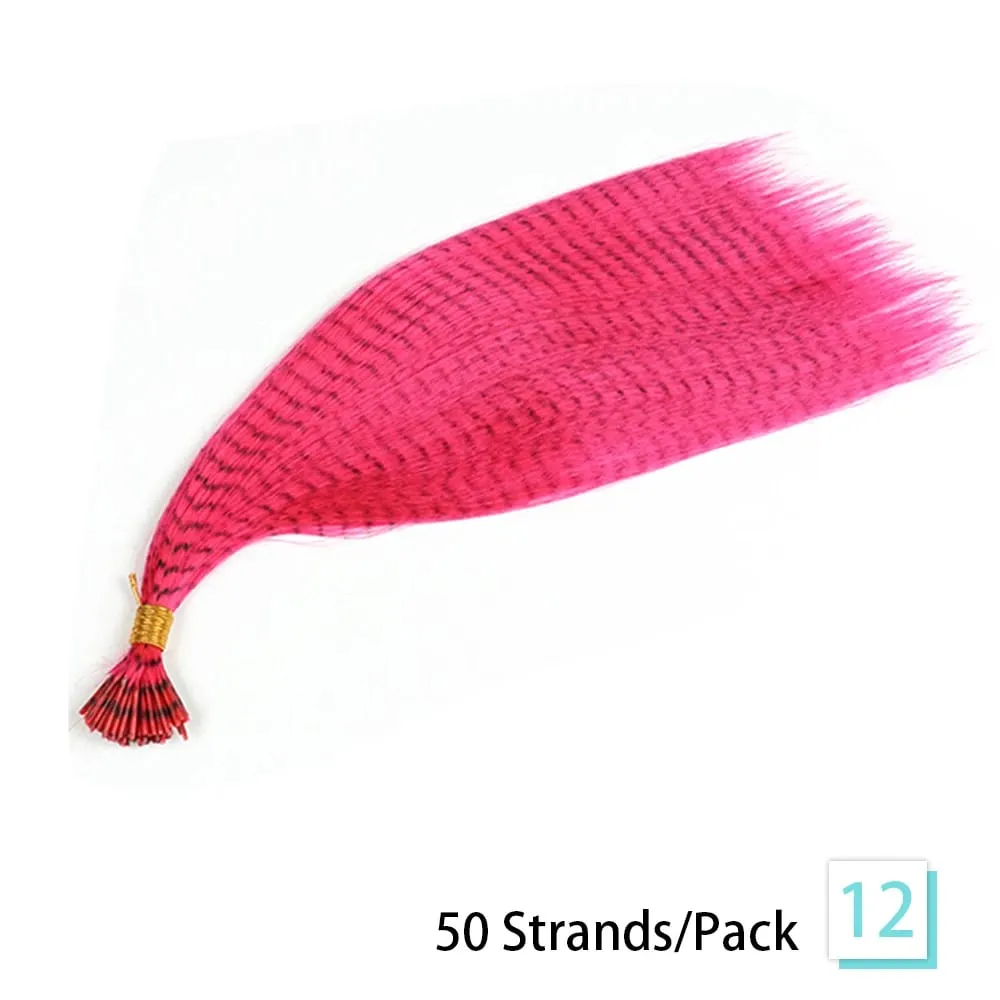 Estensioni dei capelli con piume sintetiche 16 pollici 50 fili/pacco Estensioni dei capelli colorati Estensioni delle piume dei capelli colorati per le donne — image 18