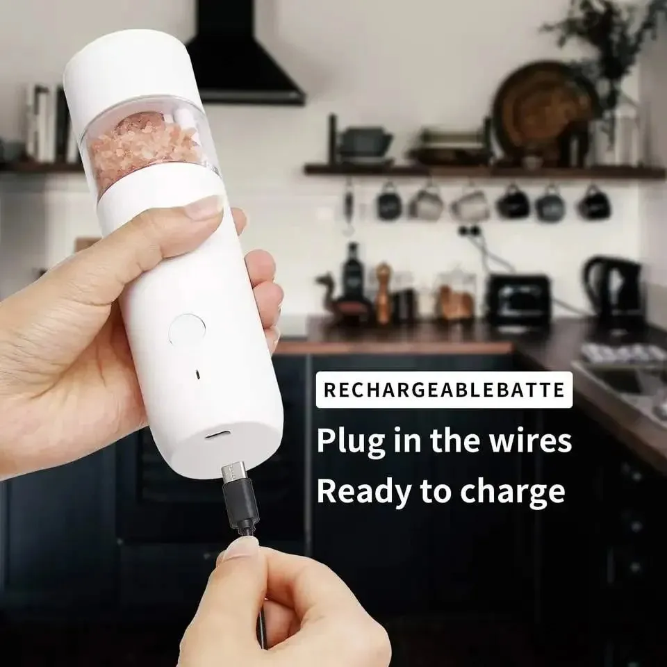 Conjunto elétrico automático de moedor de sal e pimenta, recarregável com usb, moedor de especiarias ajustável, ferramentas de cozinha — image 5
