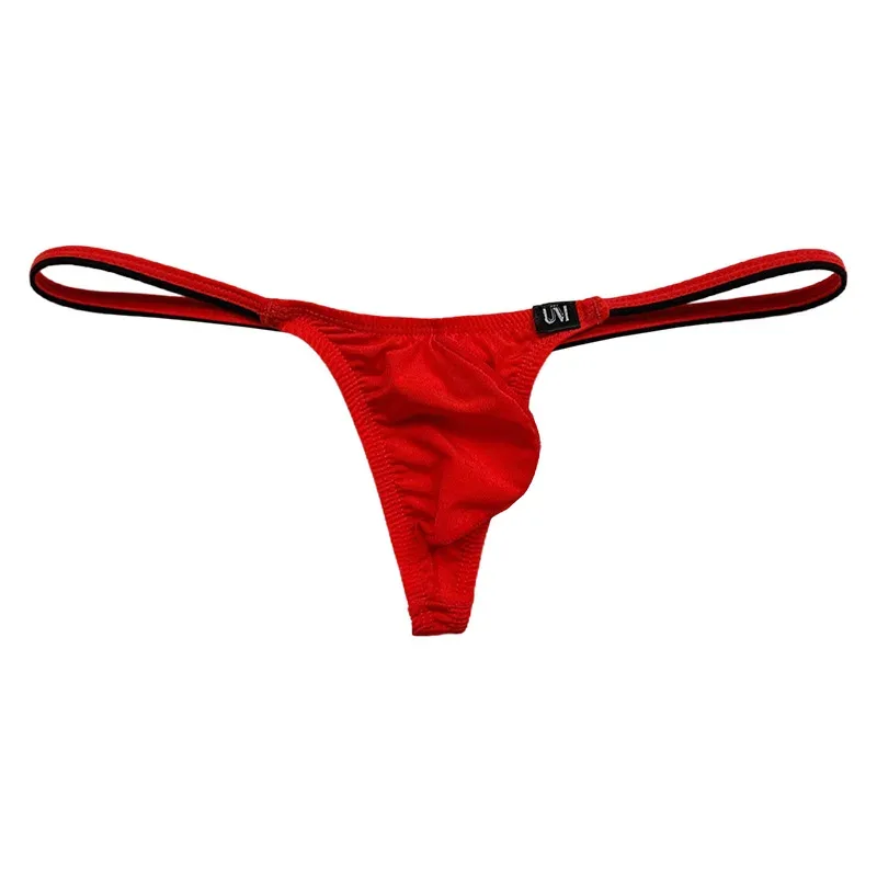 Men's Ice Silk Thin Strap Thong Underwear Low Waist Sexy Breathable Bulge Pouch T-Back Briefs Panties 0116 — image 10