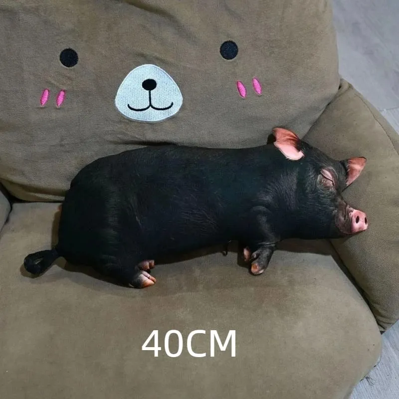 Oreiller en peluche 3D réaliste en forme de cochon, tissu doux et confortable, parfait pour la décoration de canapé, repos au lit, cadeau d'anniversaire pour enfants et adultes