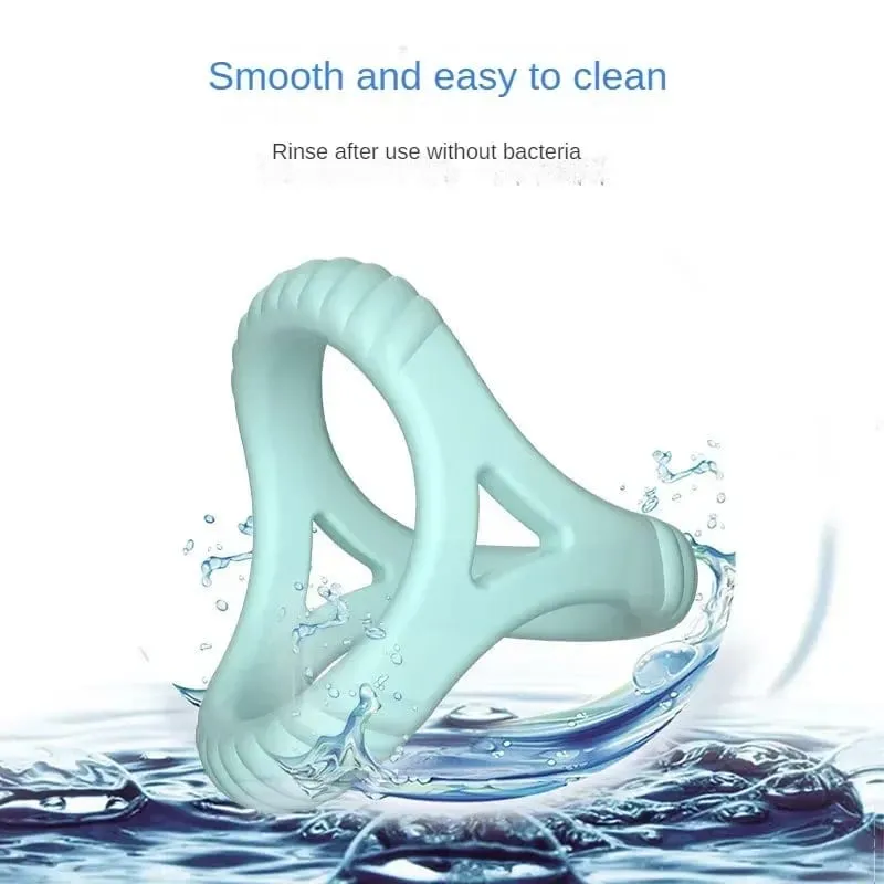 3 Holes Penis Cock Ring Sex Toys For Man Delay Ejaculation Erection Dick Enlarger Reusable Semen Cock Rings Stretcher Massager — image 5