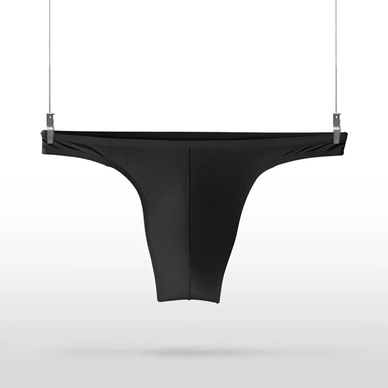 Perizoma in seta di ghiaccio Uomo Intimo sexy Morbido perizoma a costine Mutande traspiranti Mutandine senza cuciture Lingerie maschile Slip con custodia rigonfia — image 4