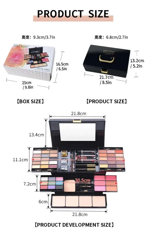 All-in-One-Make-up-Paletten-Set, Kombination aus Lidschatten, Lipgloss, Lippenstift, Rouge, Highlight-Puder in einem kompakten Kit — image 6