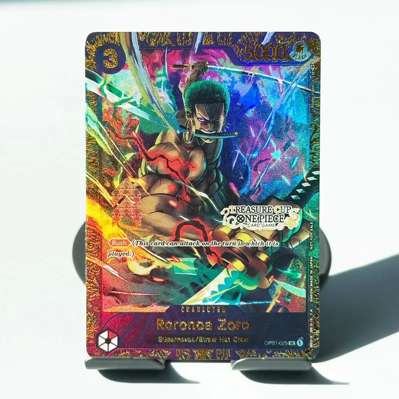 One Piece Roronoa Zoro Series Set Championship Treasure Cup Promo Anime Collectibles Carte replica fai da te Carta texture — image 4