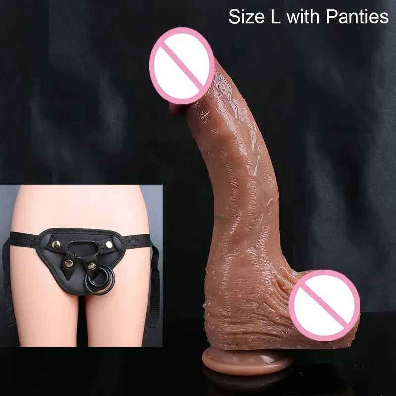 Skin Feeling Realistic Dildo New Soft Big Glans Penis Adults Dick Strapon Suction Cup Anal Sex Toys For Female Masturbation Cock