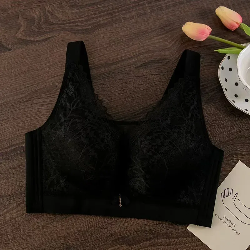 PLUS ขนาดผู้หญิง Bra บางไม่มีแหวนเหล็กสบาย Breathable Bras ชุดชั้นในปรับ Push Up ผู้หญิงเซ็กซี่ชุดชั้นใน Bra BCD ถ้วย — image 8