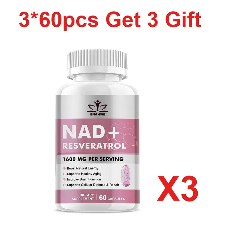NAD Supplements - Anti-Aging Cell Booster NAD+ Booster Nicotinamide Riboside Alternative Natural Energy & Cellular Health