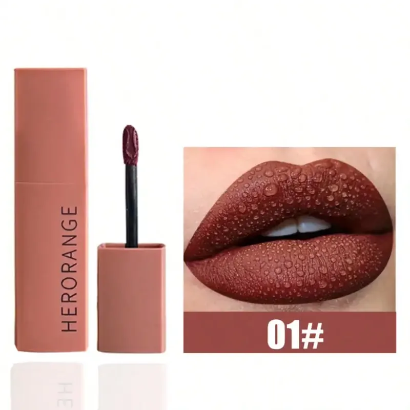 Herorange Velvet Matte Lip Mud – Langanhaltender, nicht verblassender, studentenfreundlicher Lippenstift mit mattem Finish — image 4