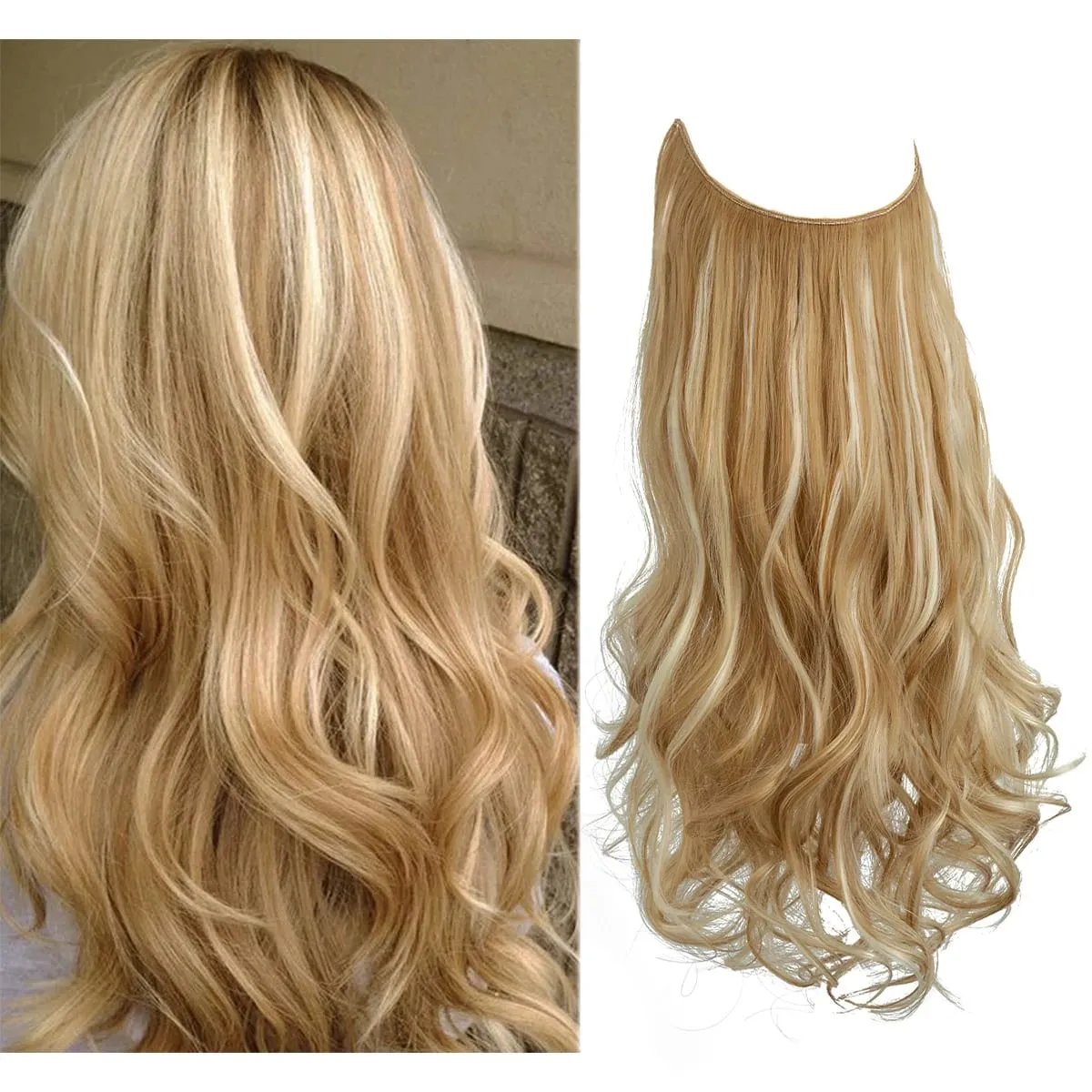 Premium Synthetic Invisible Wire With Clips Natural Hair Extension False Long Wavy Daily Use Clip In Hair Piece For Women — image 18