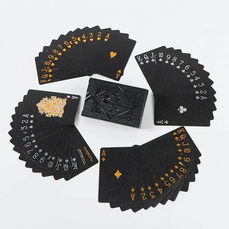 /Color Black Gold Playing Card Game Card Group Waterproof Poker Suit Magic Dmagic Package Board Game Collection Entertainment — image 3