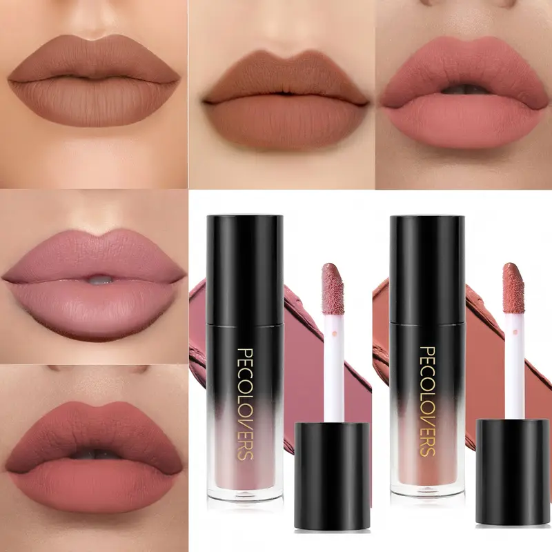 หลายสี Matte Velvet ลิปกลอสกันน้ำ Long-Lasting Non-Stick CUP Smooth ลิปสติกใช้สีสูง Rendering — image 1