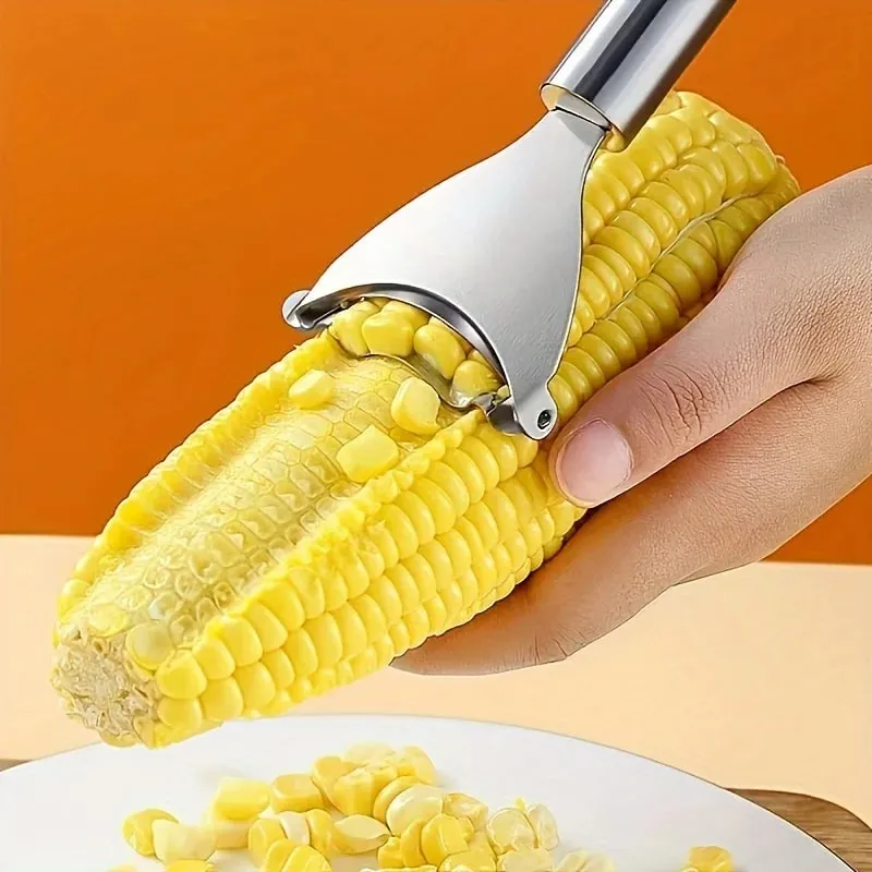 1 pezzo di pannocchia di mais strippe - pelapatate multifunzionale per cucina - pelapatate - spogliarellista creativo per mais - trebbiatrice riutilizzabile per mais — image 3
