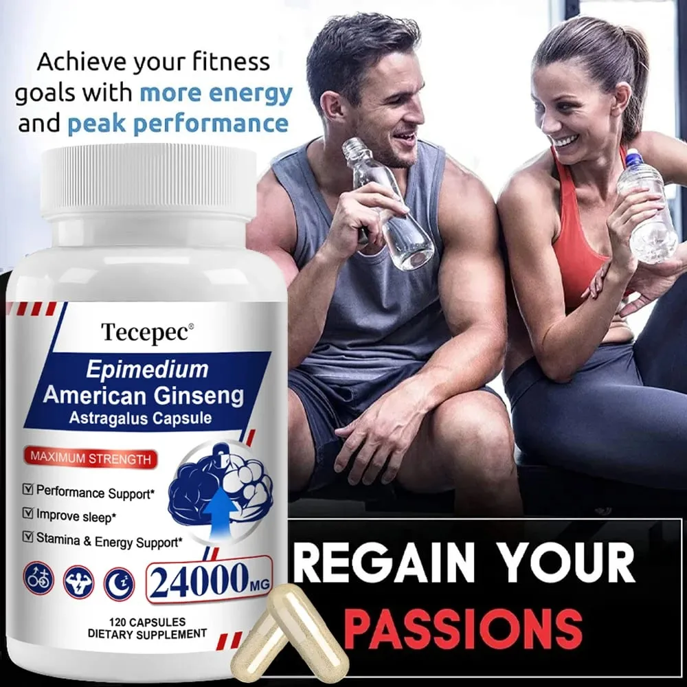 Ginseng & Astragalus Capsules Supports Strength Endurance & Energy Promotes Sleep Natural Immune Support 30/60/120 Capsules — image 4