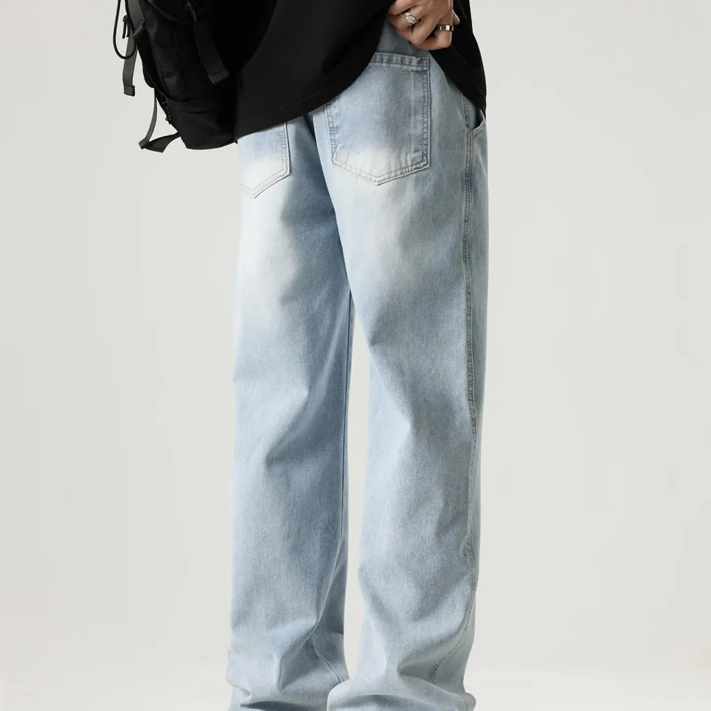 Heren lichtblauwe elastische taille trekkoord losse jeans lente zomer herfst winter veelzijdige comfortabele pasvorm casual denim broek — image 6