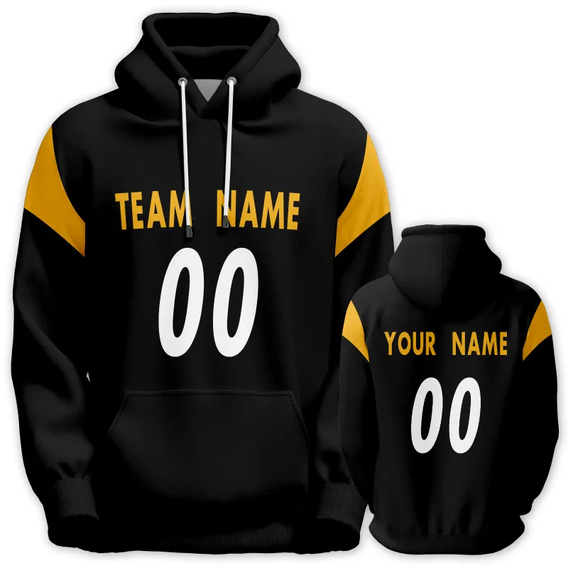 Herren-Fußball-Hoodie, personalisierbar, bedruckt, Teamname, Nummer, Sweatshirt, Spieltag, Pullover, Geschenk
