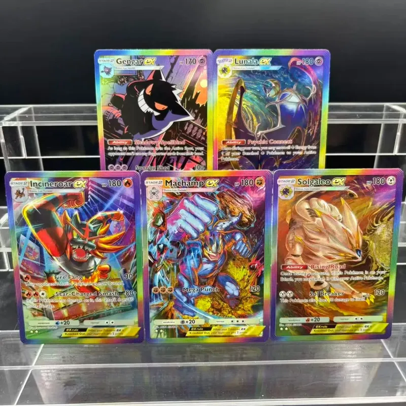 5ks DIY POCKET Collection Cards Mewtwo Leafeon ex Self Made Single Card Klasická hra Anime Card Gift Toy — image 6