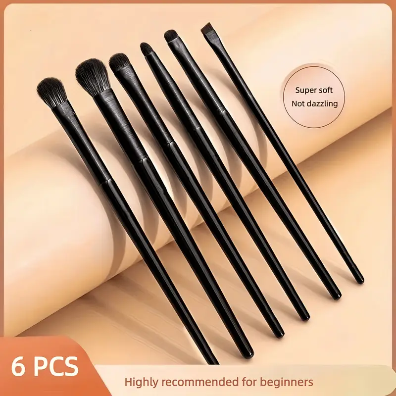 6PCS Eyes Makeup Brushes Set Professional Soft Contouring Eyeshadow Eyeliner Eyebrow Brush Alat Kosmetik Kecantikan Wajah Wanita