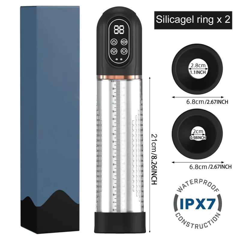 Automatic Penis Water Pump Electric Penis Pump IPX7 Masturbator Penis Extender Dick Enlarger for Penis Trainer Sex Toys for Men