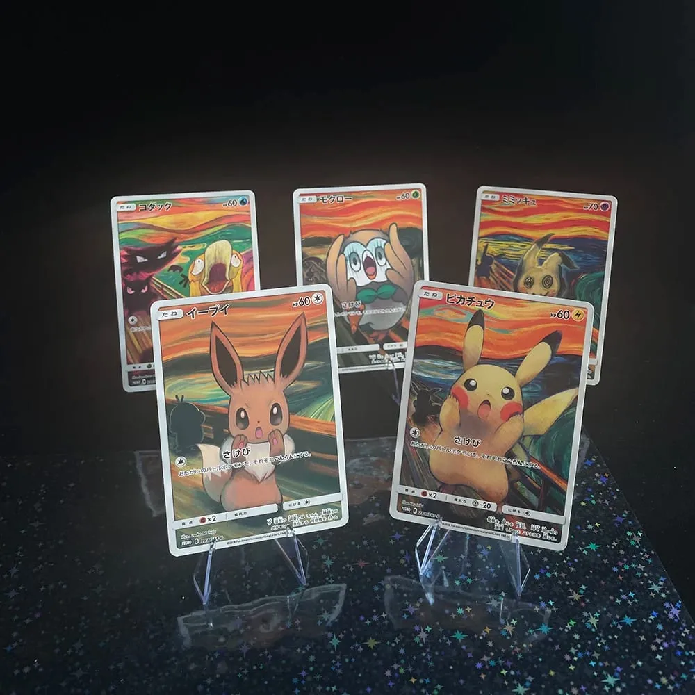 DIY Japanese Version Self-made Card Sm-P Promo Psyduck Eevee Mimikyu Rowlet Munch A Retrospective Collectibles Trading Card — image 6