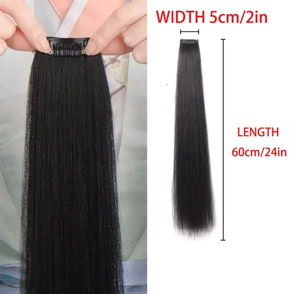 Synthetic black women's vertical hair extensions hair extensions five different lengths of headwear for women's wigs