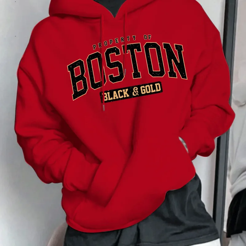 Baju peluh bertudung lelaki - Kemeja pullover longgar retro Amerika kasual — image 10