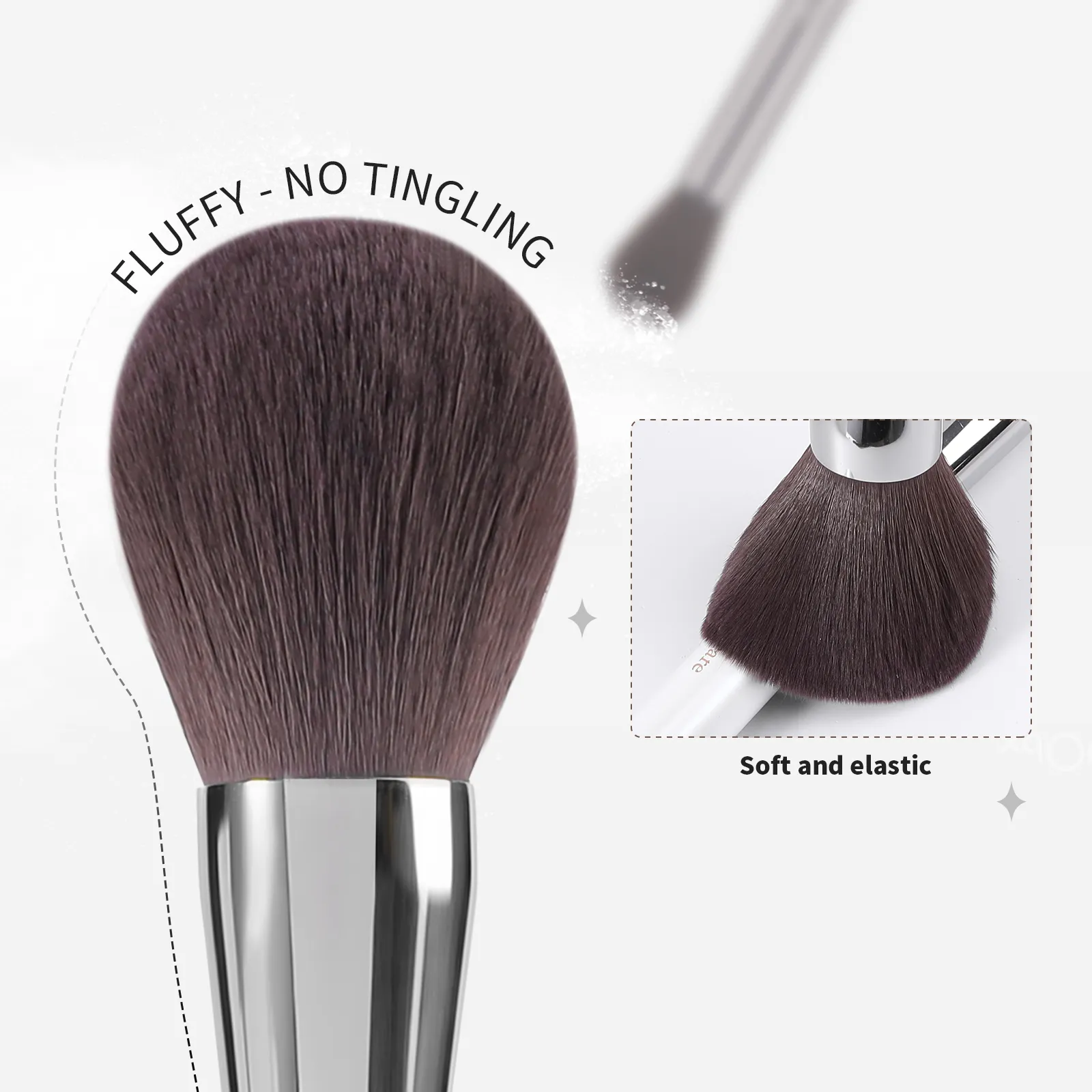 Set di pennelli per trucco DUcare 9 pezzi per fondotinta in polvere, fard, correttori, ombretti, pennelli indispensabili per uso principiante con supporto — image 2