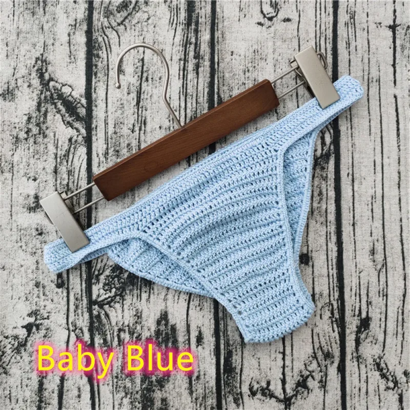 Chaud hommes femmes sous-vêtements respirants main Crochet taille basse Gstring natation bain de soleil string Sissy culottes Трусы Мужские — image 21
