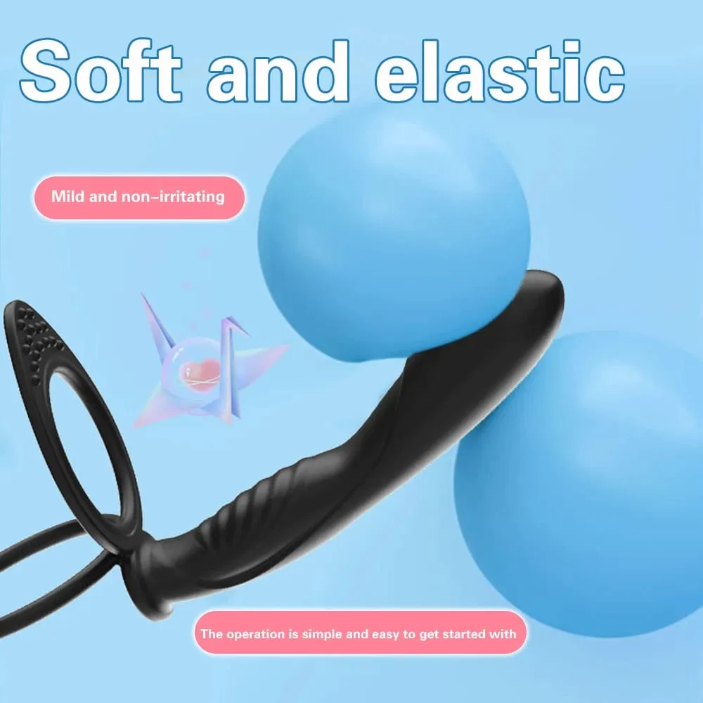 Dvojitá penetrace anální kolík Vibrátor Dildo erekční kroužek anální kolík pro muže Pásek na penis Vaginální kolík Sexuální hračky pro dospělé pro páry — image 4