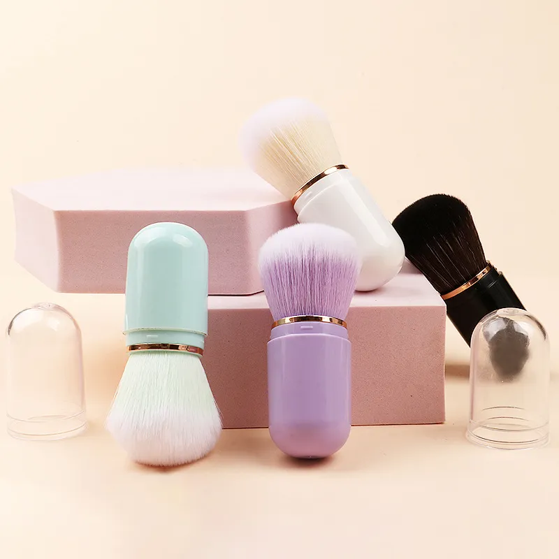단일 메이크업 도구 휴대용 미니 메이크업 브러쉬 개폐식 미용 도구 루스 파우더 브러쉬 블러쉬 브러쉬 메이크업 브러쉬 — image 1