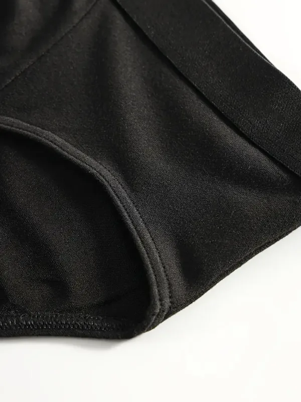 Sous-vêtements pour hommes, couleur unie, slips très extensibles, respirants, à la mode, grande taille, 5 pièces/ensemble — image 5