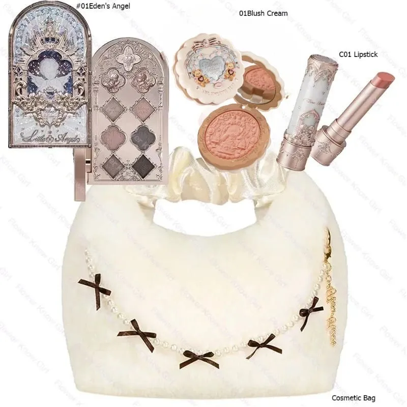 Make-up Flower Knows Set Shell Pearl Series Šestibarevná paleta očních stínů Embosovaná Blusher Shine Lipstick Kit with Bag All In — image 19