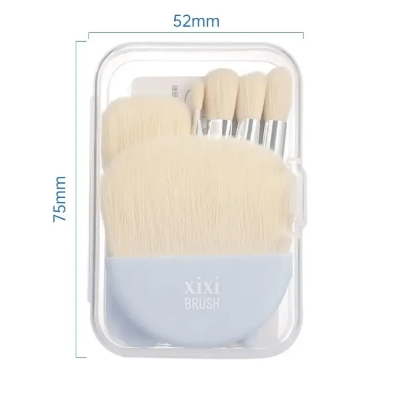 Bộ 6 Cọ Trang Điểm Mini Có Hộp Di Động Mềm Mại Du Lịch Che Khuyết Điểm Bàn Chải Làm Đẹp Kem Nền Phấn Mắt Dụng Cụ Lông Mi Bàn Chải — image 6