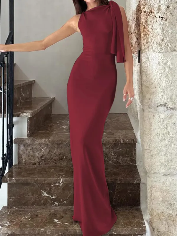 Hugcitar moda solidna O Neck bez rękawów Patchwork seksowna Bodycon Maxi sukienka na studniówkę letnie ubrania damskie Party Festival Club Y2K — image 9