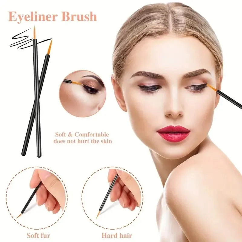 80ks Profesionální sada štětců na make-up Sada štětců na obočí Řasy Štětce na rty Vlásenka Mikro štětec na prodlužování řas Nástroje na líčení — image 4