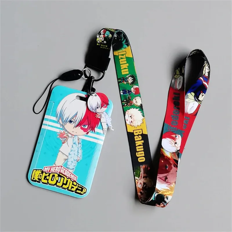 Tokoh My Hero Academia Pemegang Kad Kartun Pelajar Lanyard Telefon Bimbit Kampus Kartun Clutch Deku All Might Pemegang Kad Kartun — image 7
