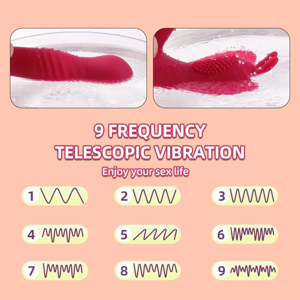 Stimolatore del clitoride delle donne del vibratore di spinta telecomandato che gira il dildo telescopico che vibra i giocattoli del sesso del prodotto degli adulti — image 3