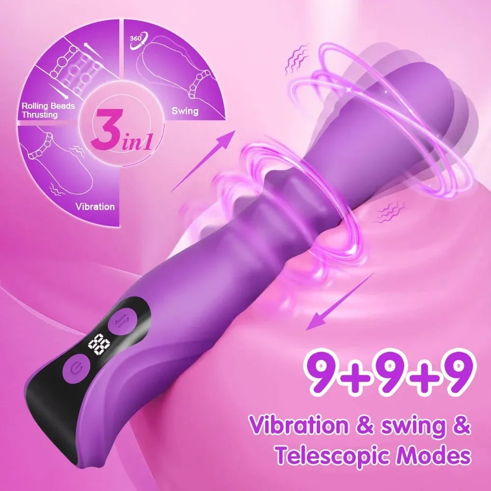 Vibratore di spinta per le donne Stimolatore del punto G Vibrazione del dildo Vibrazione scorrevole anale Negozio di sesso per adulti Giocattoli del sesso per le donne — image 3