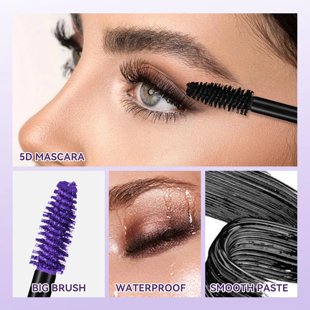 Lakerain 5D มาสคาร่าขนตายาวยาวนาน Intense สีดำกันน้ำ Nourishing Smudge-Proof มาสคาร่าแต่งหน้า — image 2