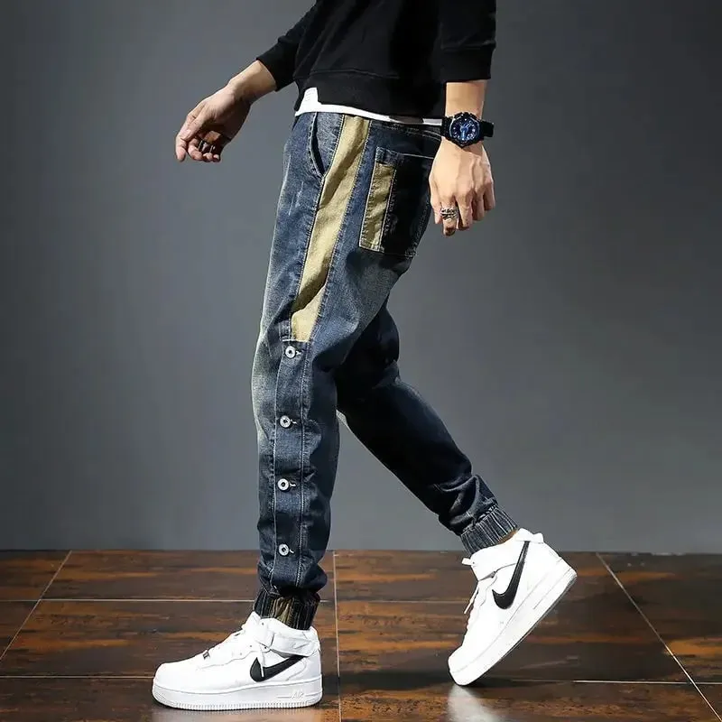 Elastische Herren-Cowboy-Hose, Stretch, Y2k-Vintage-Designer-Hose, 90er-Jahre-Streetwear, gestapelt, weites Bein, weiches Denim, Original-Jeans für Herren