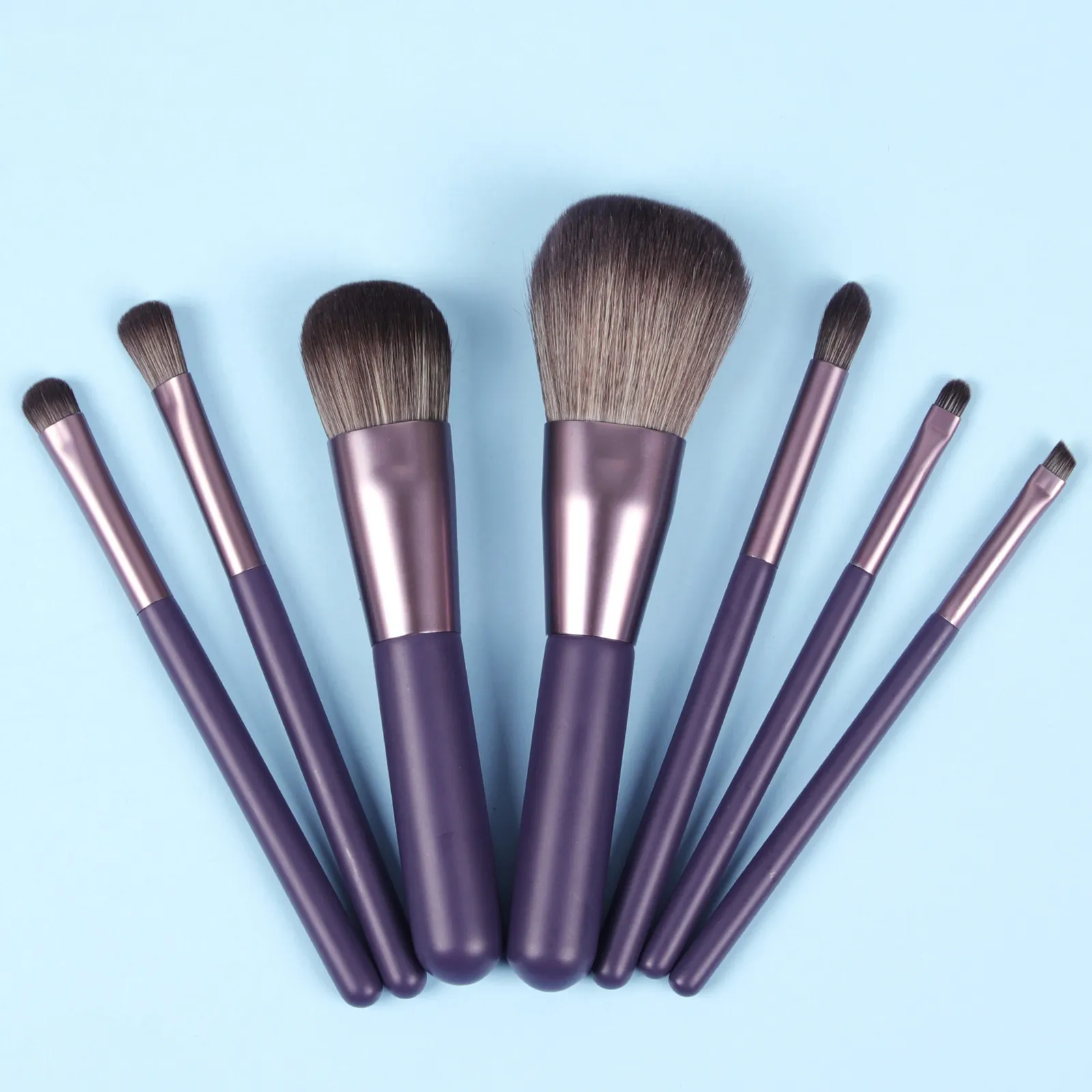 Draagbare 7-delige complete make-upborstels met PU-opbergemmer Foundation Highlight Wenkbrauw Cosmetische kit voor beginners — image 3