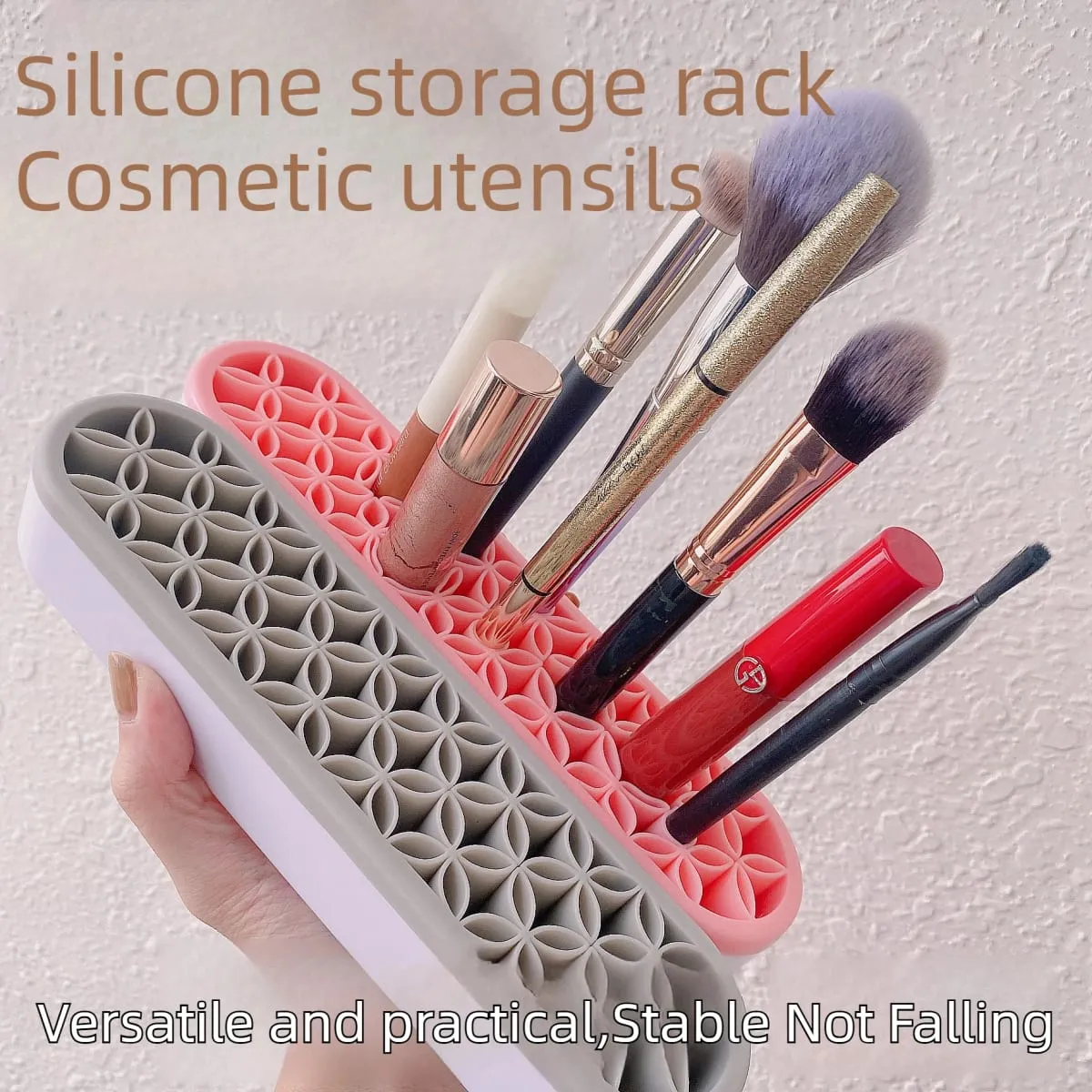 Silikon-Make-up-Pinselhalter, Ständer, Organizer, multifunktionales Desktop-Aufbewahrungsregal, Lochdesign für Pinsel, Stifte, Bleistifte — image 6