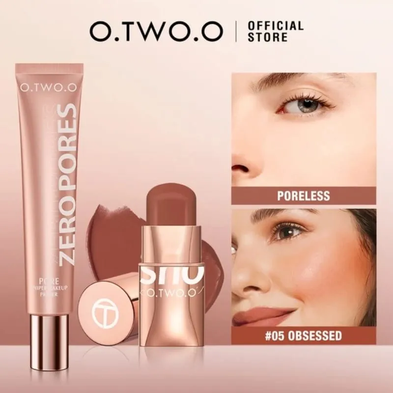 O.TWO.O 2-teiliges Make-up-Set mit mehreren Lippenstiften, Rougestift, Gesichtsgrundierung, Make-up-Basis, ölkontrollierend, wasserfest, leicht, Make-up für Frauen — image 12