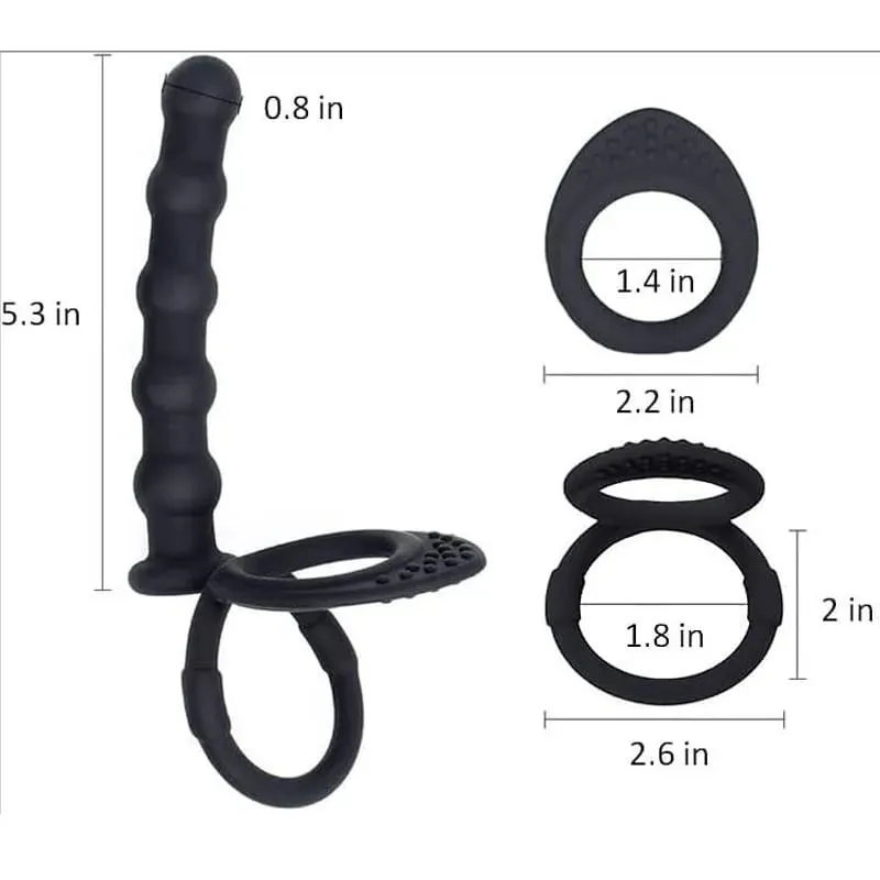 สอดใส่คู่Dildo Dual Stimulation Vibratorสำหรับคู่ลูกปัดG-SpotนวดCockแหวนของเล่นสำหรับผู้ใหญ่ — image 3