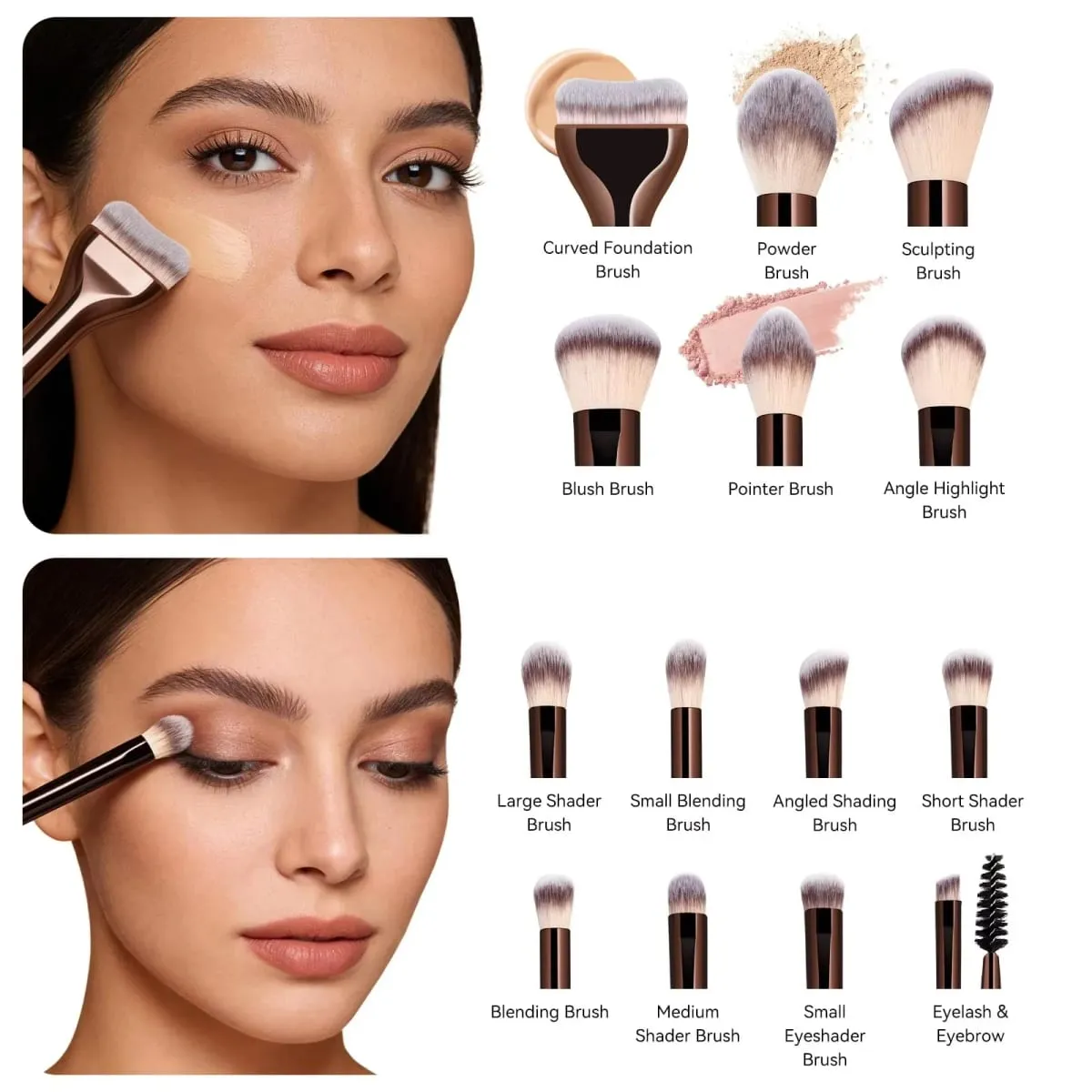15-teiliges Make-up-Pinsel-Set, professionelle Make-up-Pinsel, hochwertige synthetische Puder-Concealer-Pinsel, Reise-Make-up-Pinsel-Set — image 5