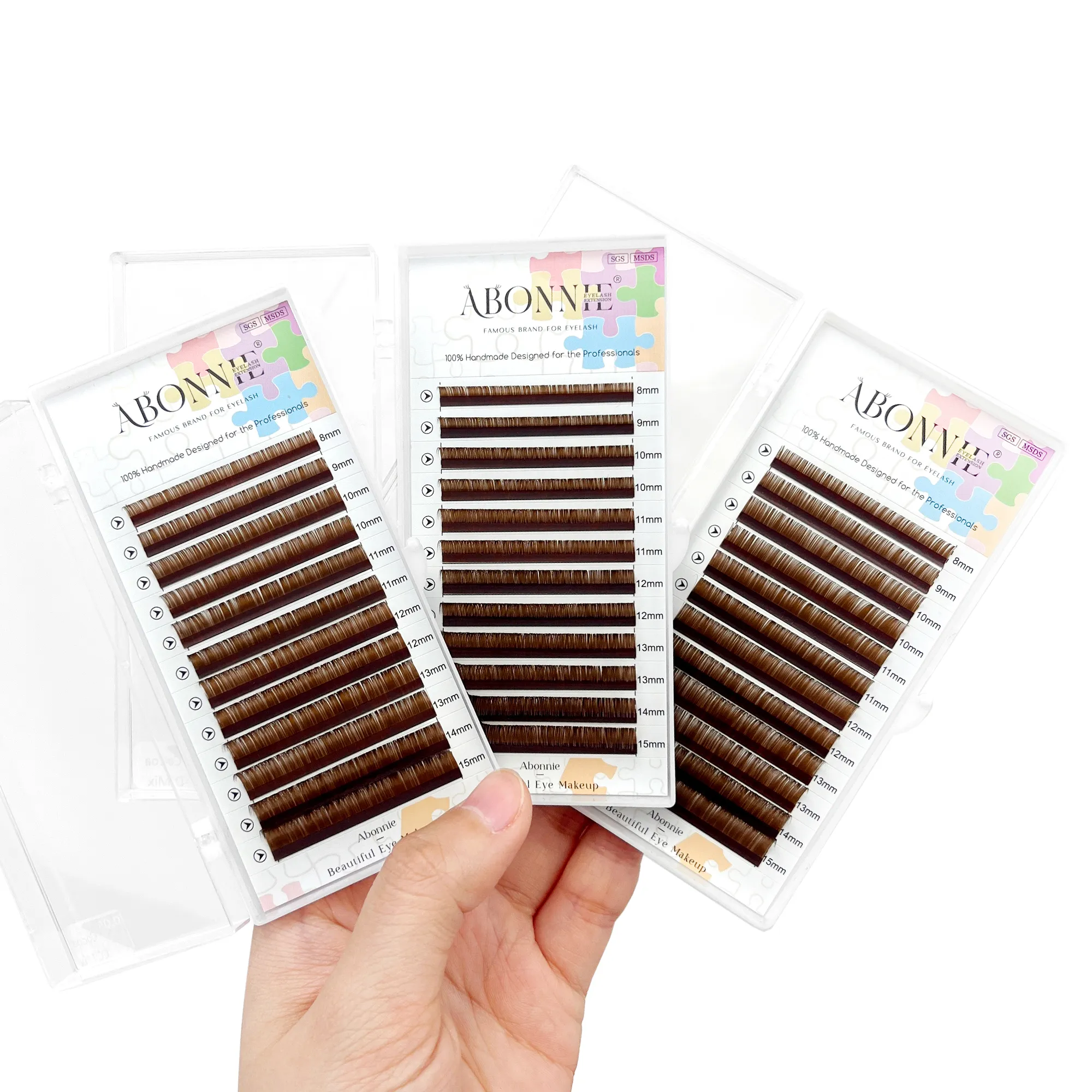 Abonnie LC LB Brown Lashes Ciemnobrązowe klasyczne przedłużanie rzęs Foxy Eye Lashes — image 7